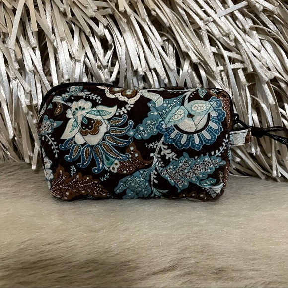 Vintage VERA BRADLEY Java Blue 2006 Medium Zip Cosmetic Case Purple Paisley Y2K - Picture 4 of 11